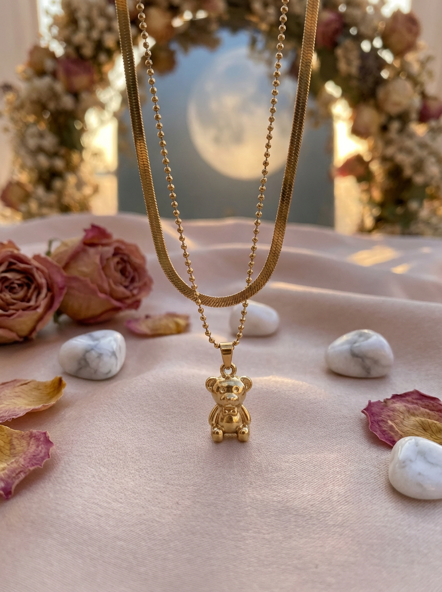 Adorable Teddy Bear Pendant Necklace