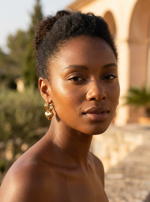 Double Hoop Gold Heart