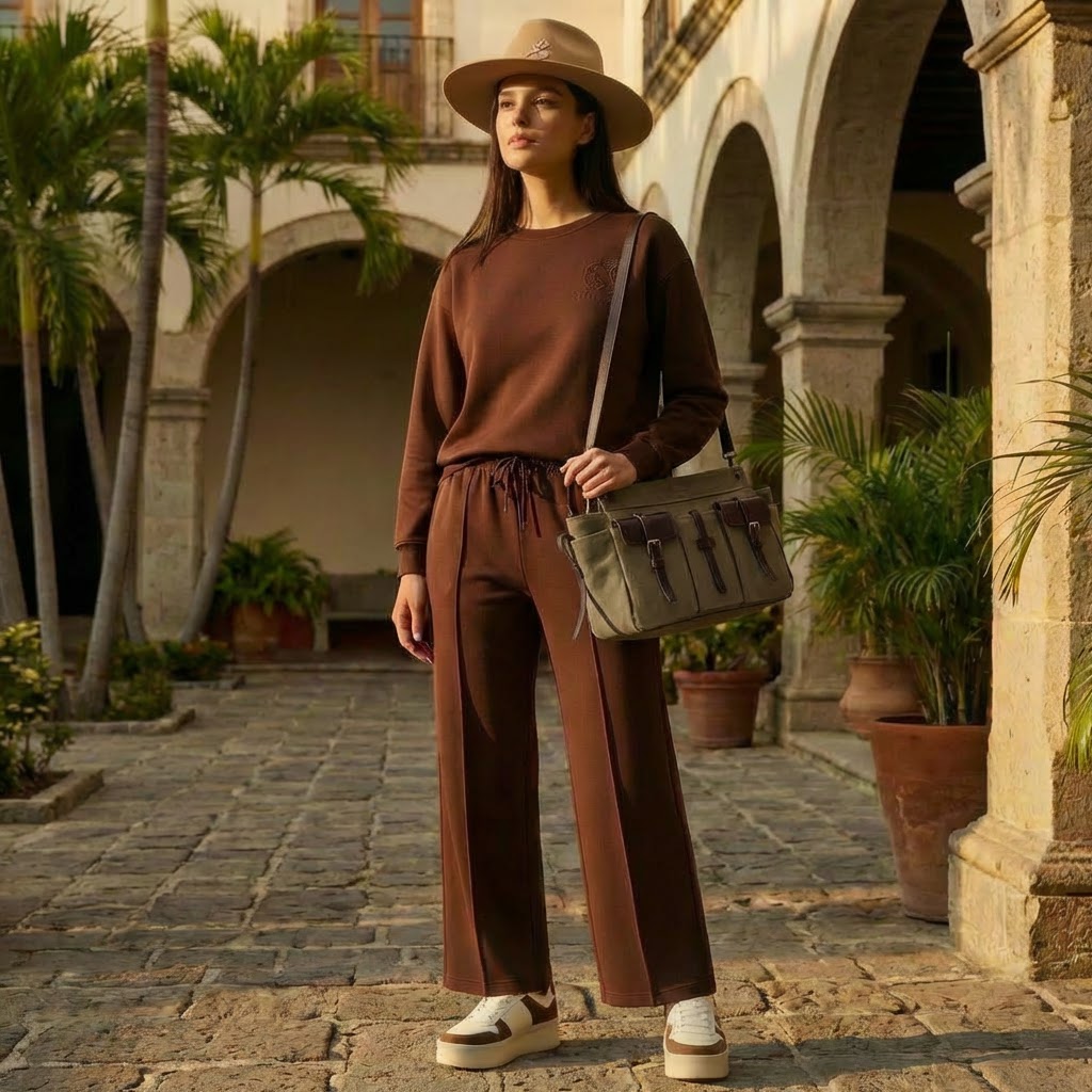 Weekend Vibes Tracksuit - Dark Brown