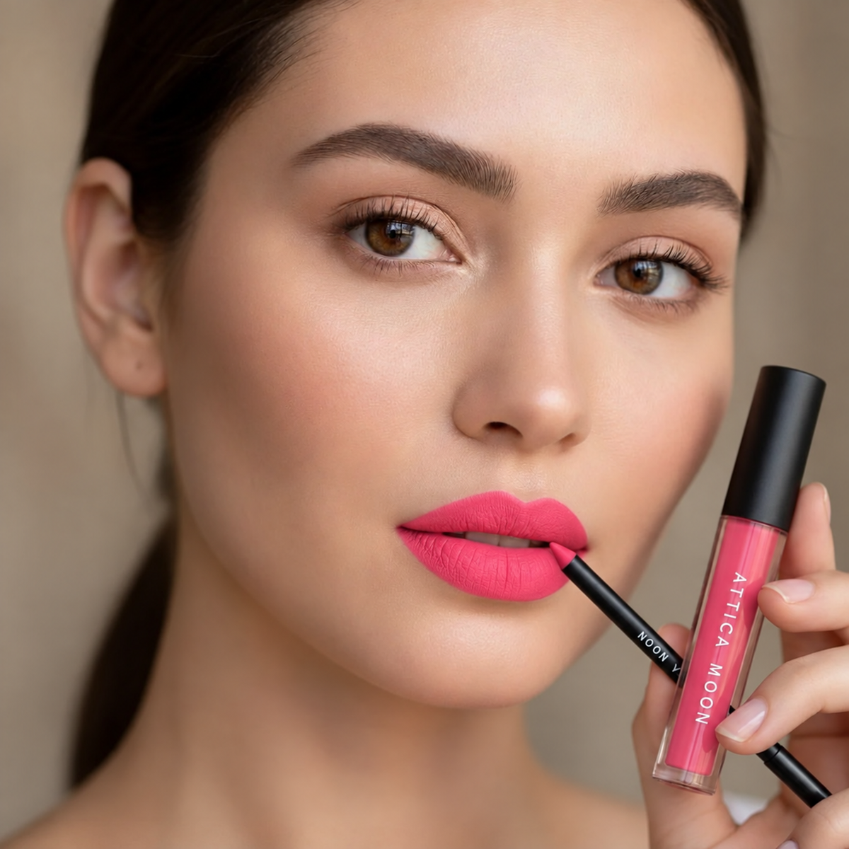 Attica Moon Boldly Matte Lipstick & Lip Liner — 2‑Piece Set - Magenta