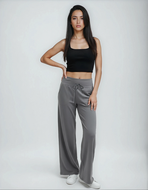 The Sunday Flow Pant - Women's Wide-Leg Lounge Pants with Drawstring Waist – Soft Stretchy High-Rise Casual Trousers