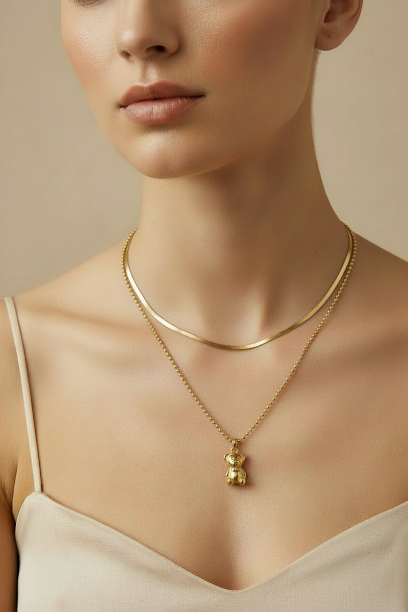 Adorable Teddy Bear Pendant Necklace