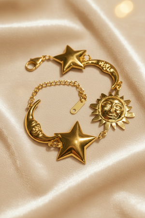 Bold Celestial Sun Moon & Stars Bracelet