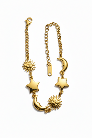 Celestial Stars Moon & Sun Bracelet