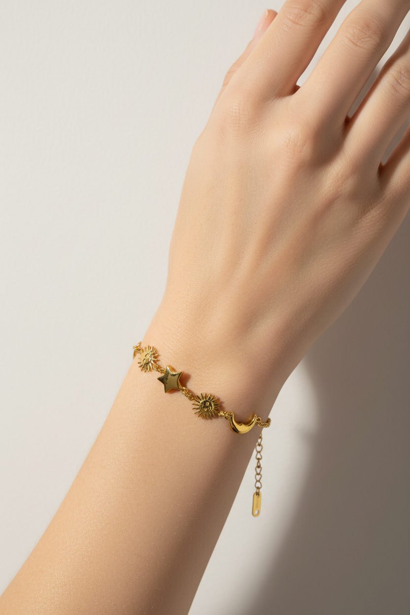 Celestial Stars Moon & Sun Bracelet