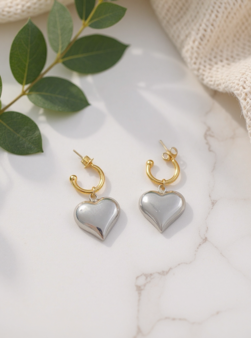 Attica Moon Harmony Heart Hoops