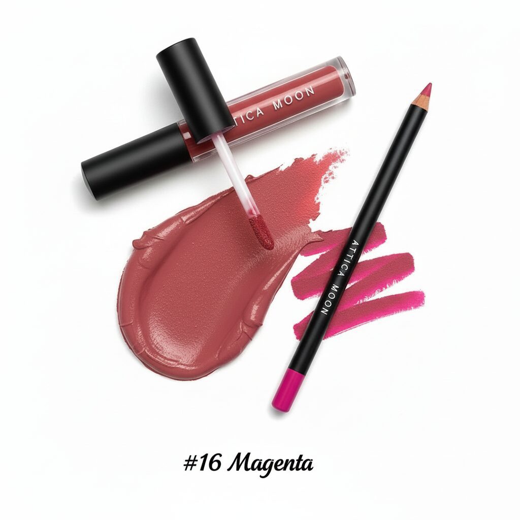 Attica Moon Boldly Matte Lipstick & Lip Liner — 2‑Piece Set - Magenta