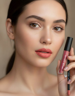 Attica Moon Boldly Matte Lipstick & Lip Liner — 2‑Piece Set - Peach
