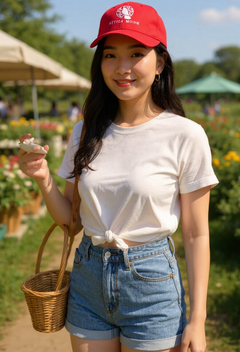 Attica Moon | Embroidered Logo Baseball Cap – Red
