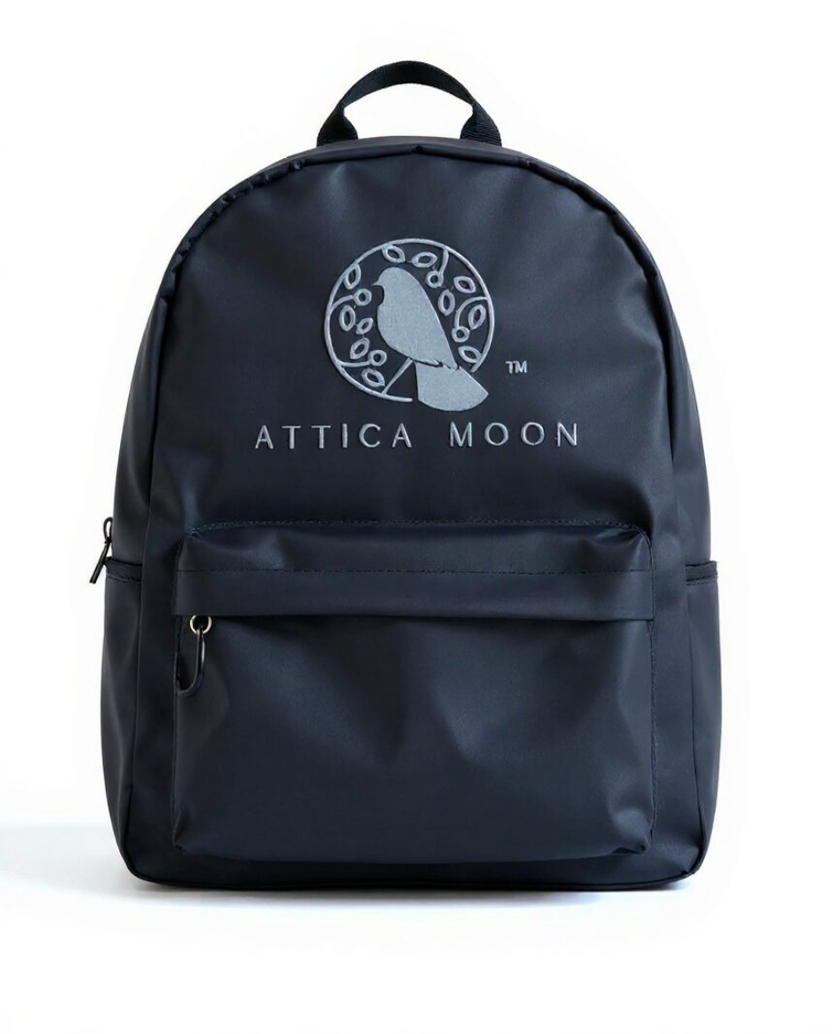 Attica Moon | Luna Embroidered Logo Backpack – Black