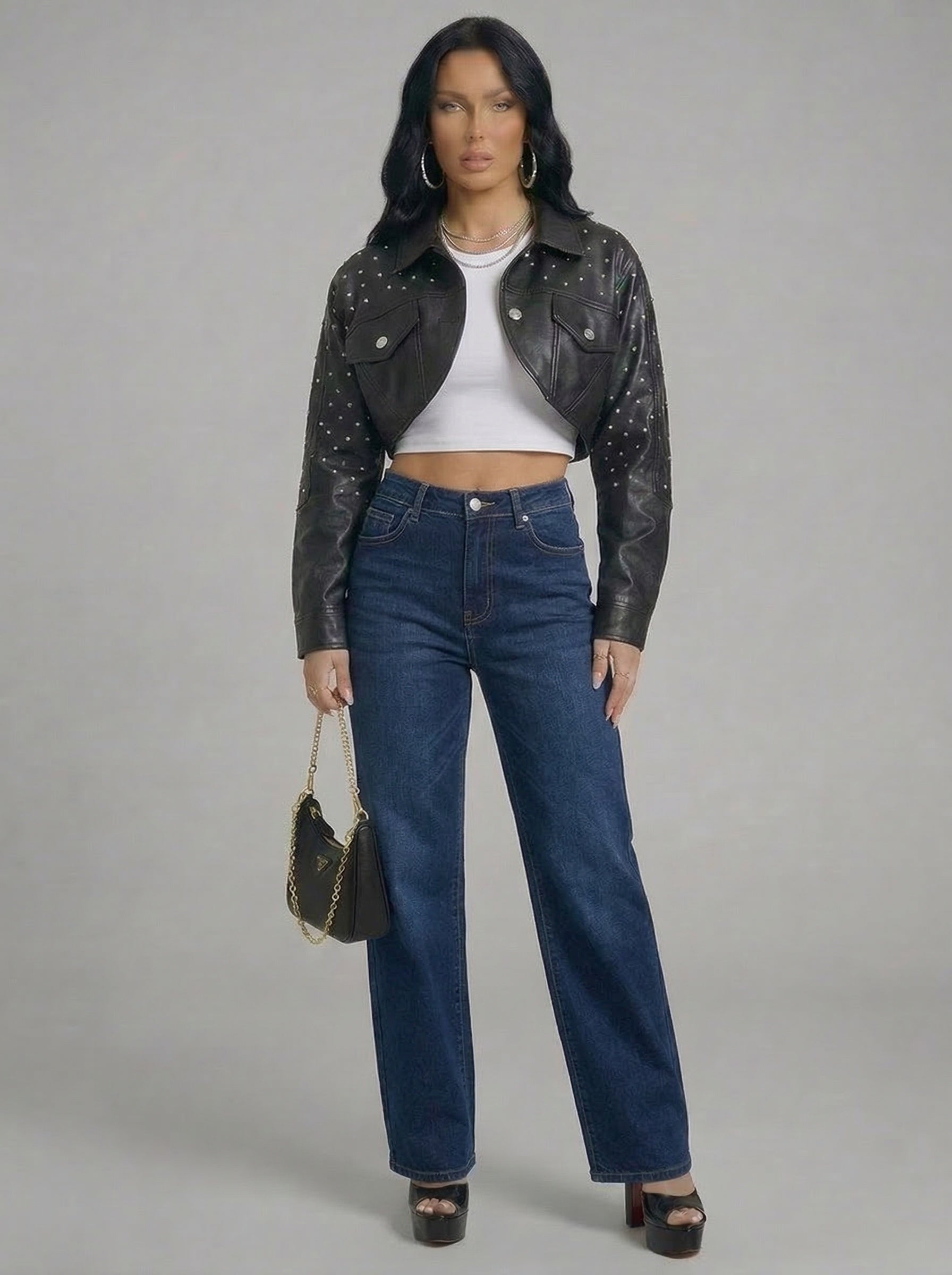 The Noir Edge Stud Jacket