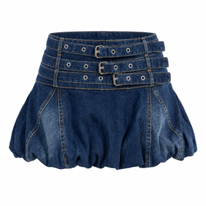 Luna Buckle Denim Skort
