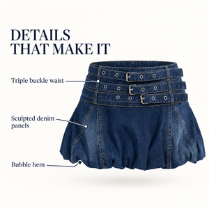 Luna Buckle Denim Skort