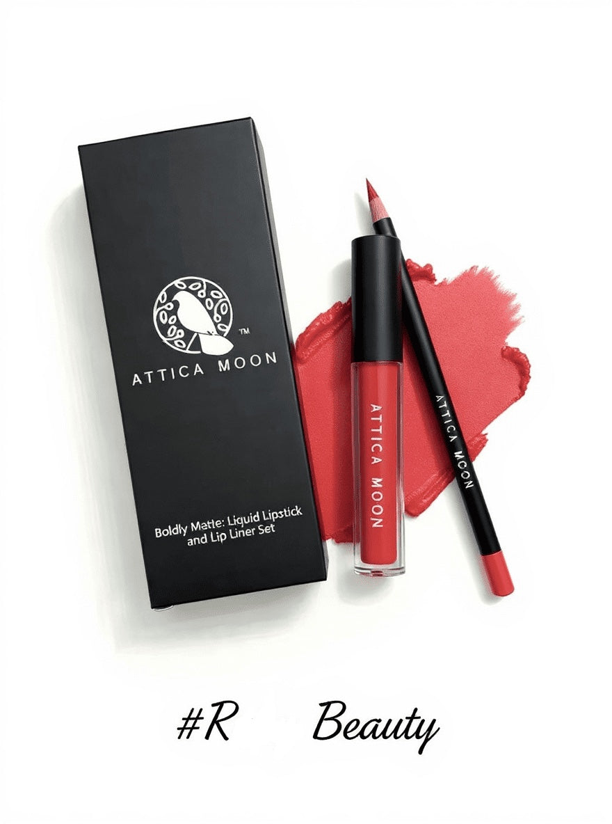 Attica Moon Boldly Matte Lipstick & Lip Liner — 2‑Piece Set - R Beauty