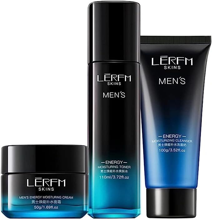 Men's Energy Skin Care Set - 3Pcs - Cleanser , Toner & Moisturizing Cream