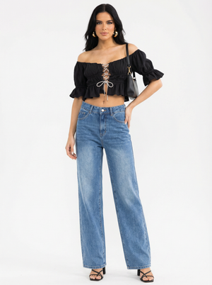 Lunar Lace-Up Crop Top