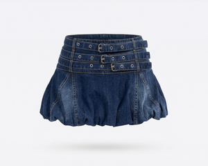 Luna Buckle Denim Skort