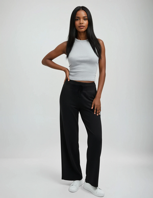 The Sunday Flow Pant - Women's Wide-Leg Lounge Pants with Drawstring Waist – Soft Stretchy High-Rise Casual Trousers