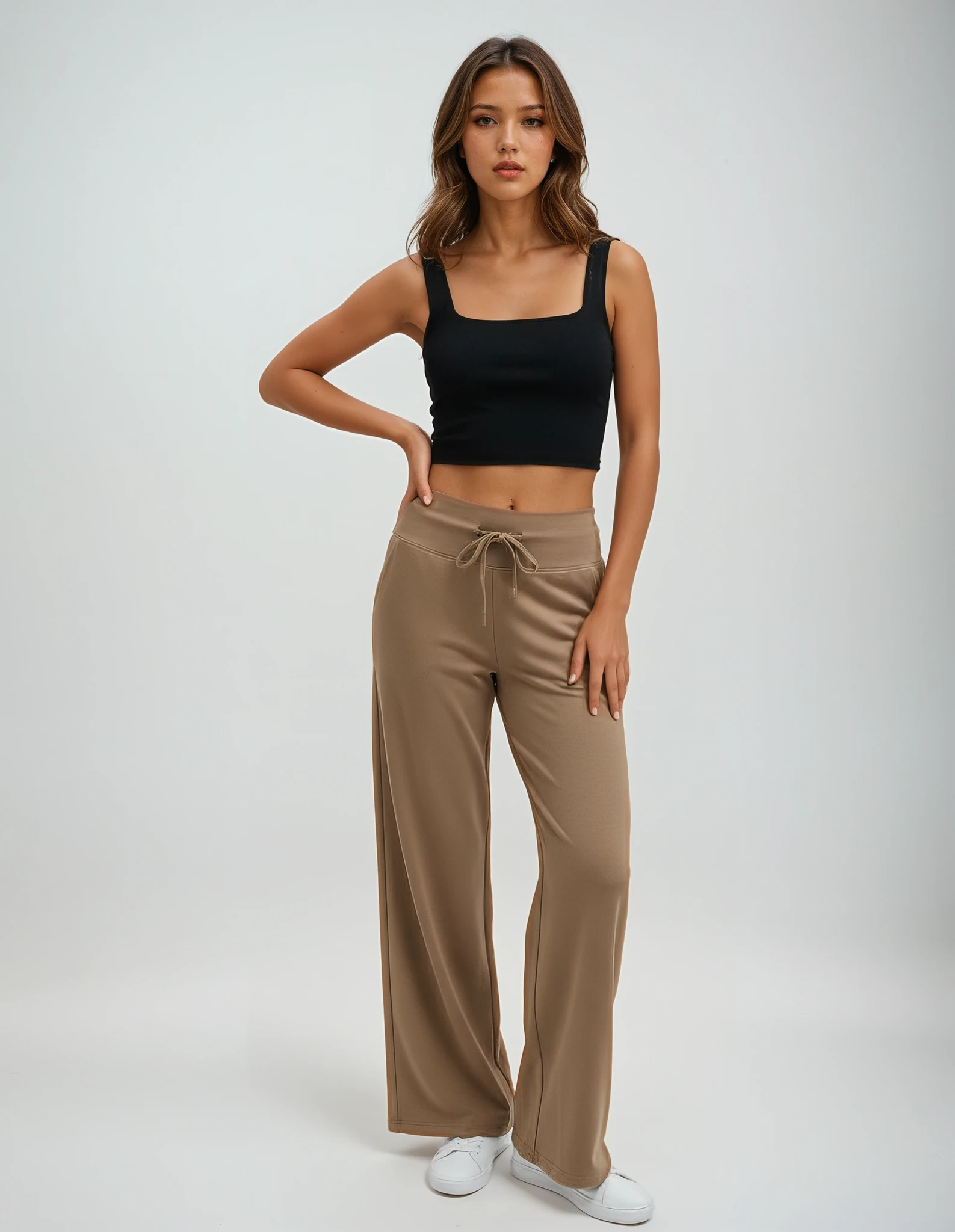The Sunday Flow Pant - Women's Wide-Leg Lounge Pants with Drawstring Waist – Soft Stretchy High-Rise Casual Trousers
