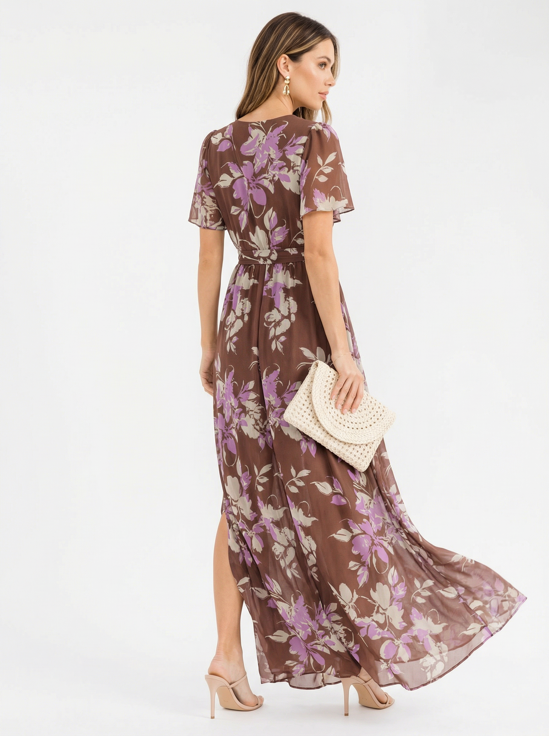 The Mocha Meadow Wrap Dress