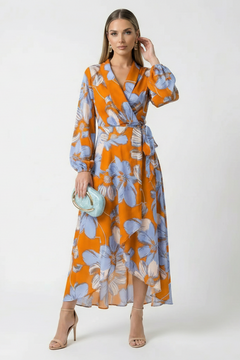 The Sunset Bloom Wrap Dress