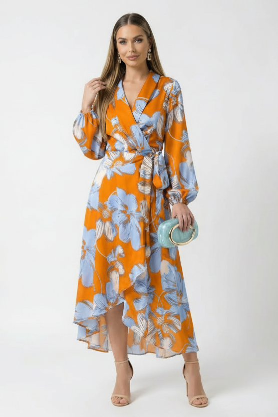The Sunset Bloom Wrap Dress