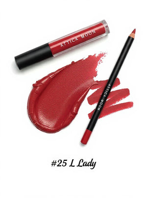 Attica Moon Boldly Matte Lipstick & Lip Liner — 2‑Piece Set - L Lady