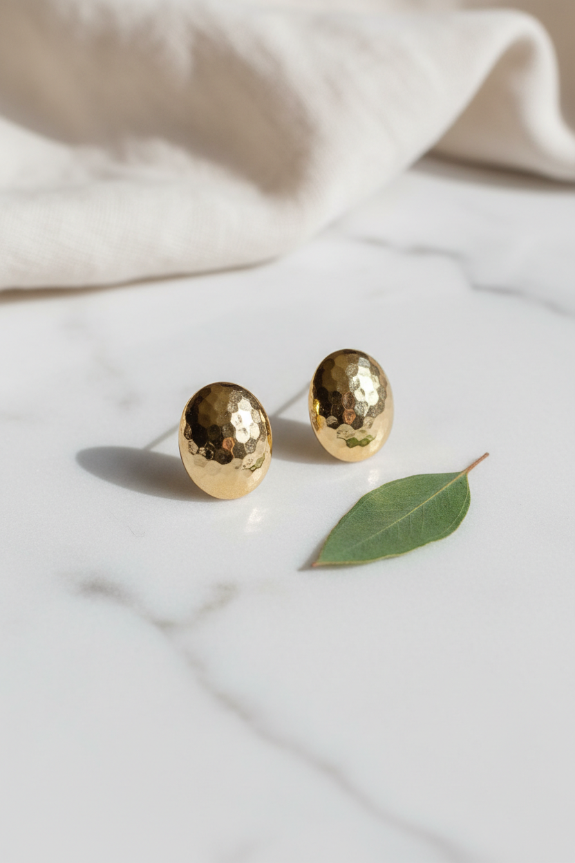 Timeless Gold Button Earrings
