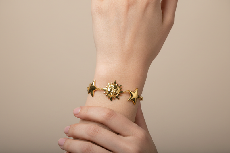 Bold Celestial Sun Moon & Stars Bracelet