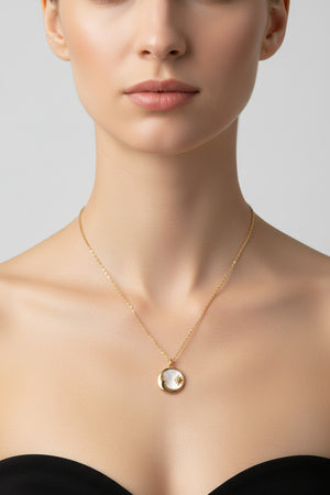 Crescent Moon Statement Necklace (Double-Sided)