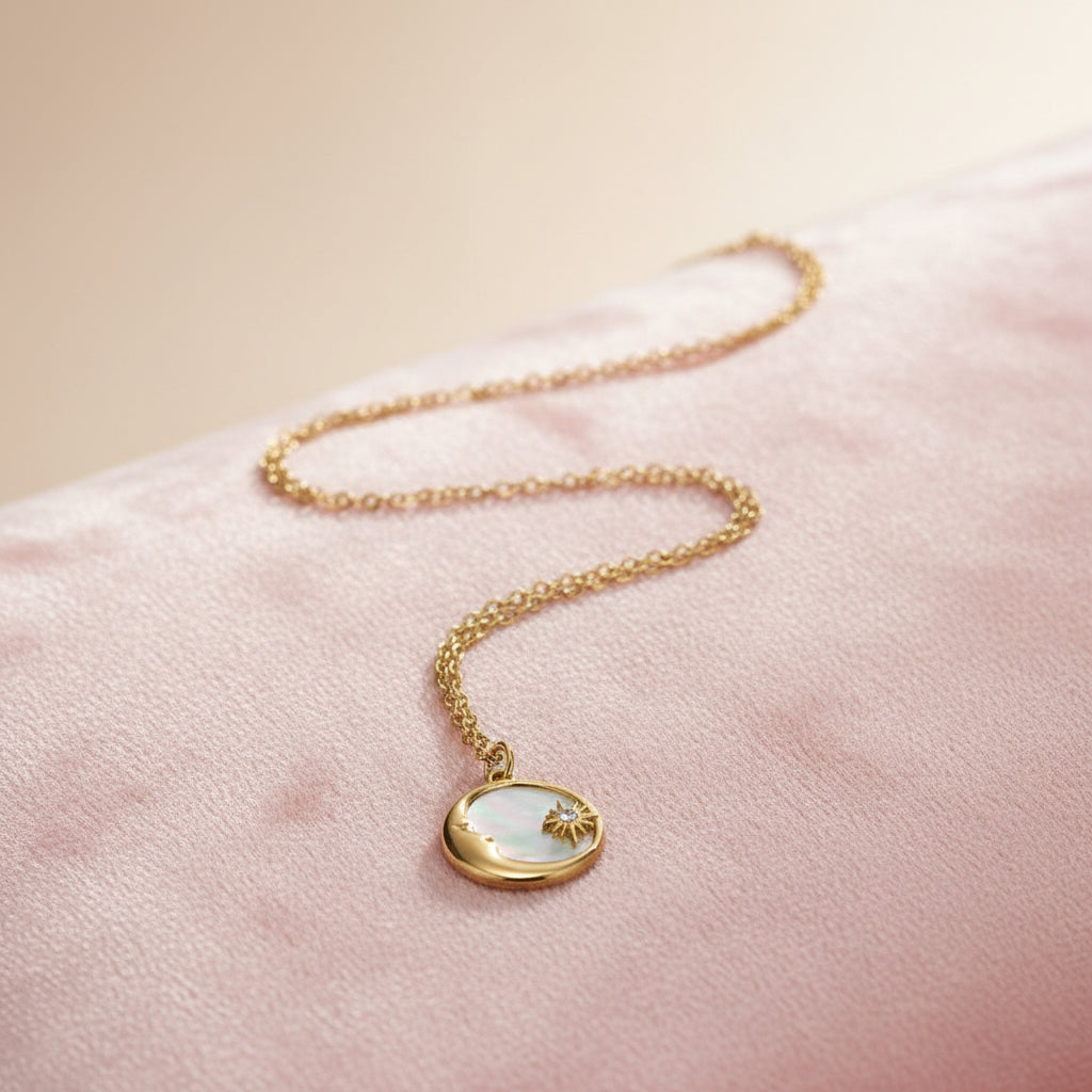Crescent Moon Statement Necklace (Double-Sided)