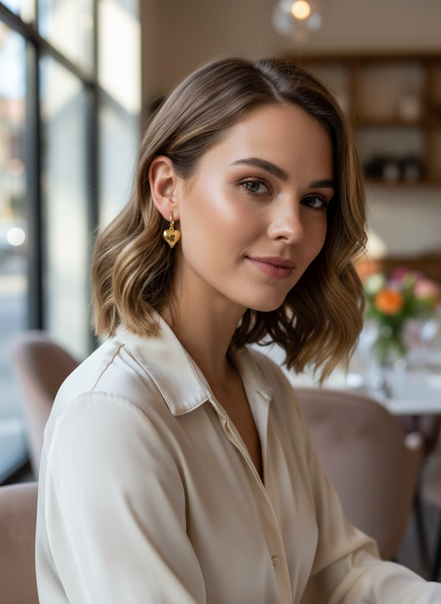 Beloved Heart Hoop Earrings