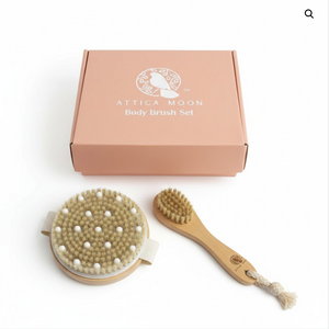Attica Moon Body Brush Duo Set | Your Answer To Dry, Lifeless Skin, Smooth, Refreshed, And Revitalized.