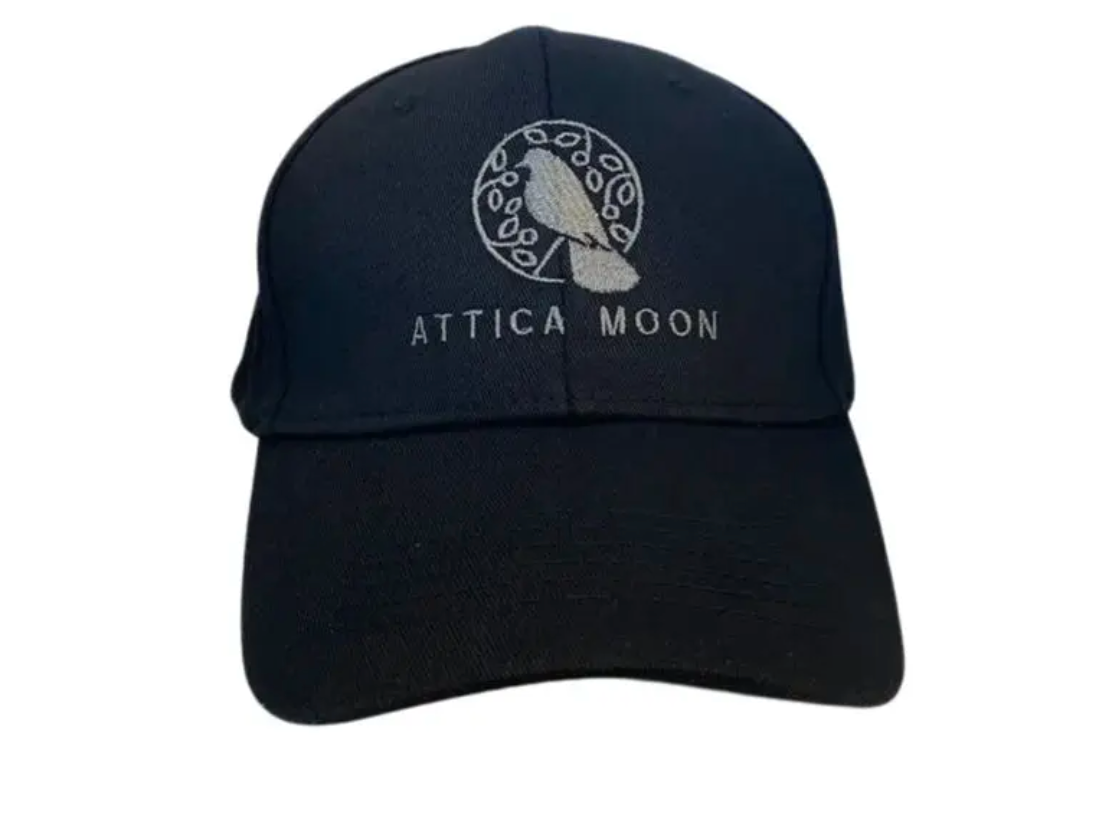 Attica Moon | Embroidered Logo Baseball Cap – Black