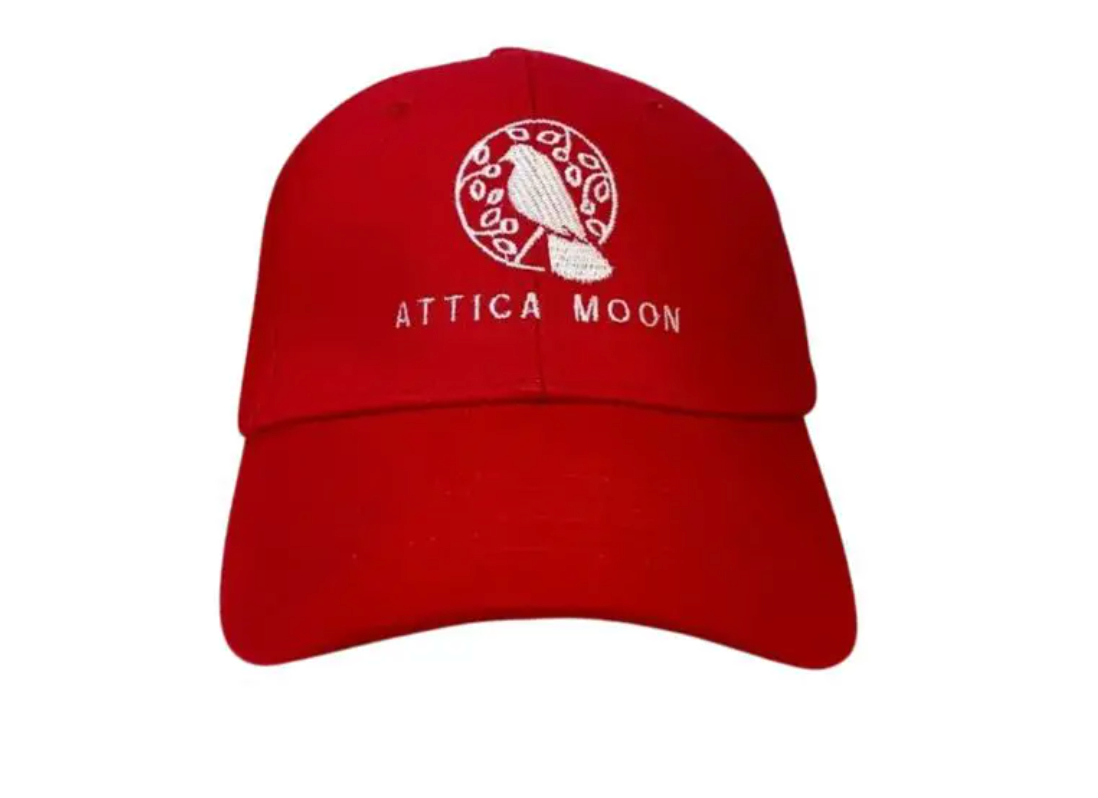 Attica Moon | Embroidered Logo Baseball Cap –  Red