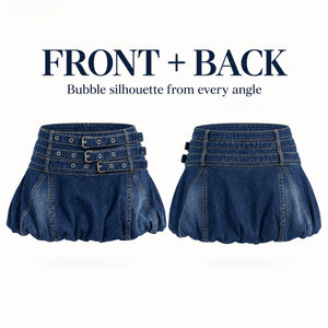 Luna Buckle Denim Skort