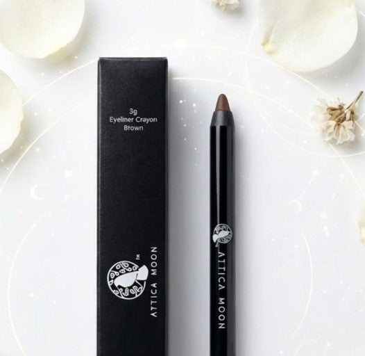 Attica Moon Eyeliner Crayon — Built‑In Sharpener | Smooth, Long‑Wearing Formula - Dark Brown