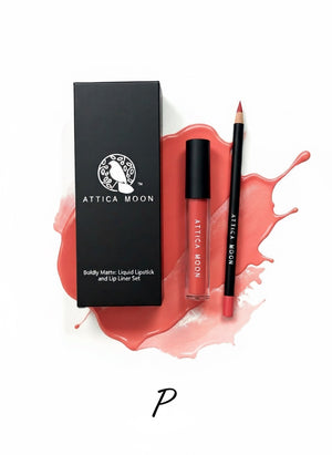 Attica Moon Boldly Matte Lipstick & Lip Liner — 2‑Piece Set - Peach