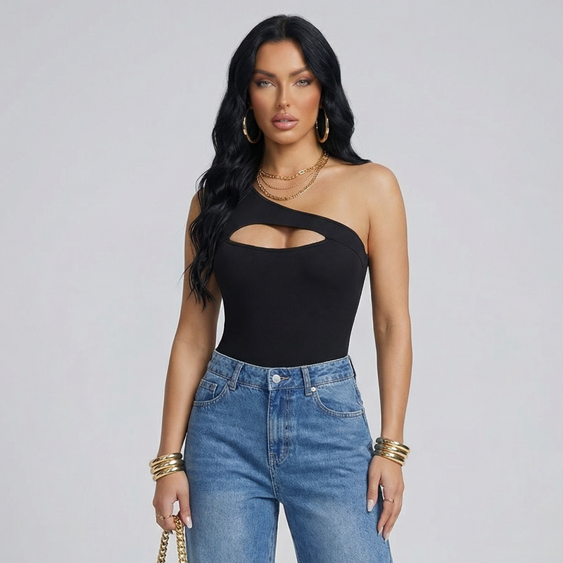 The Shadowline One‑Shoulder Bodysuit