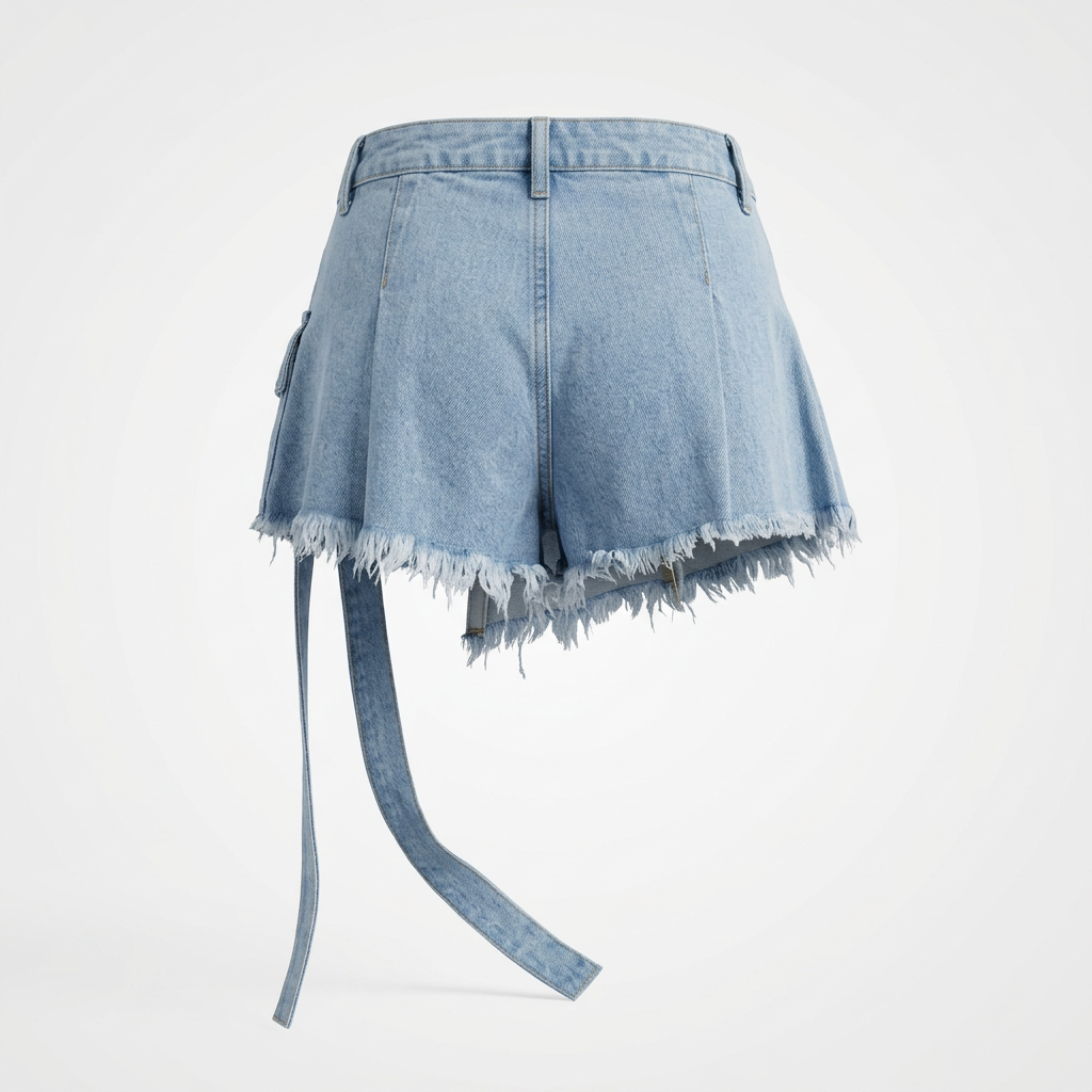 Lunar Fringe Denim Skort