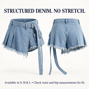 Lunar Fringe Denim Skort